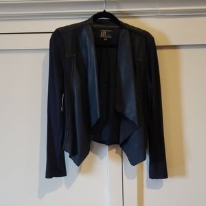 Navy vegan leather jacket